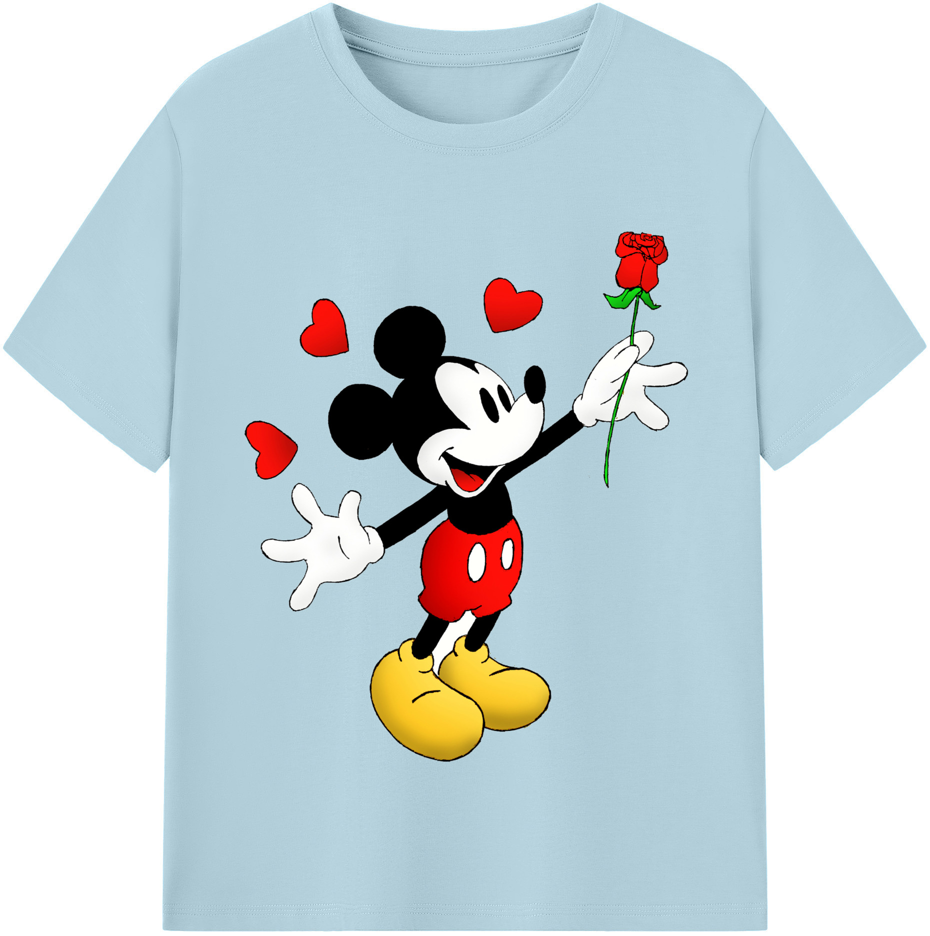 （画像用） ミッキーマウス Mickey Mouse 綿100％半袖Tシャツ（フロントプリント）